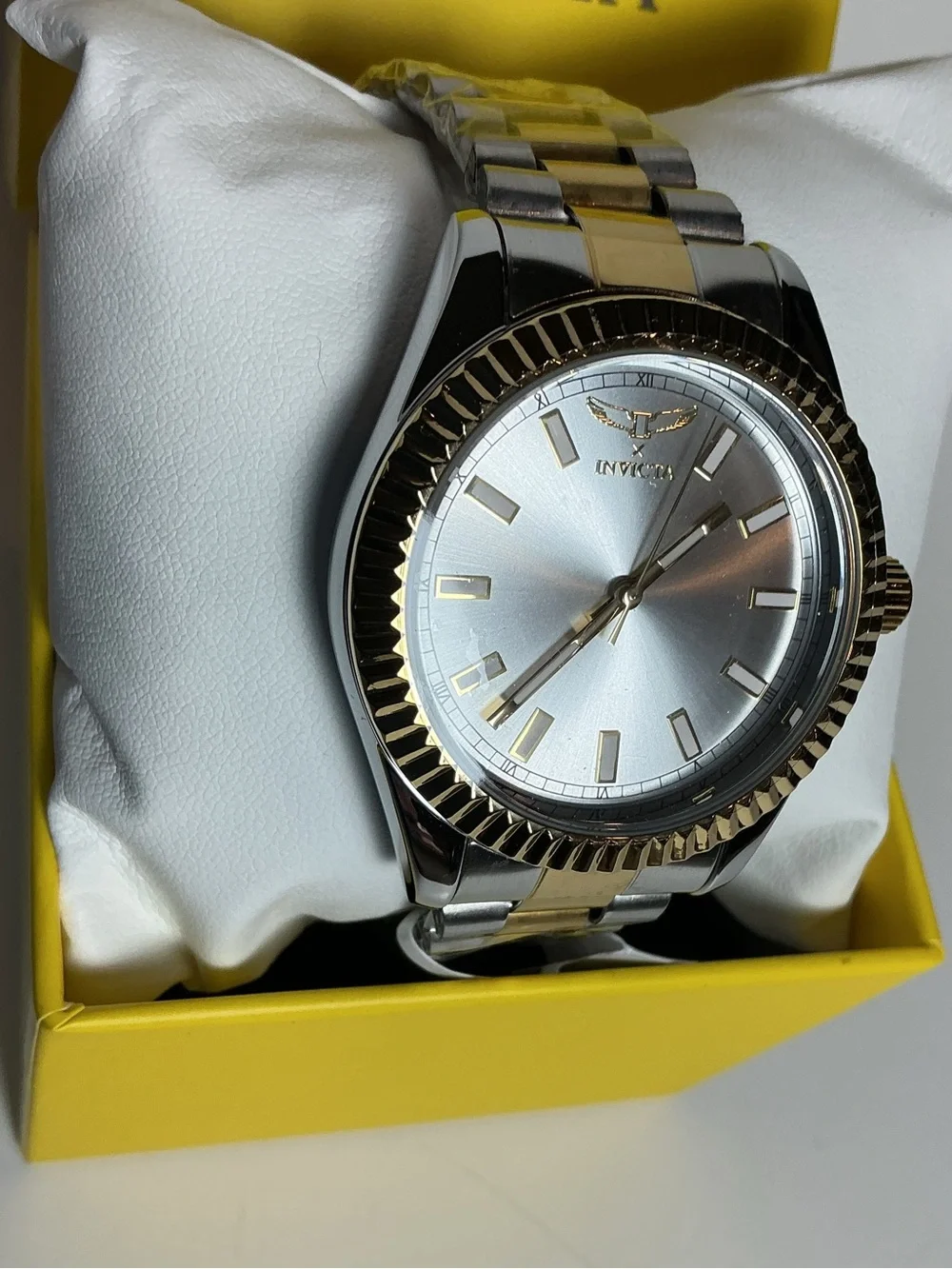 Invicta Two-Tone Silver and Gold Men's Bracelet Watch with Silver Dial